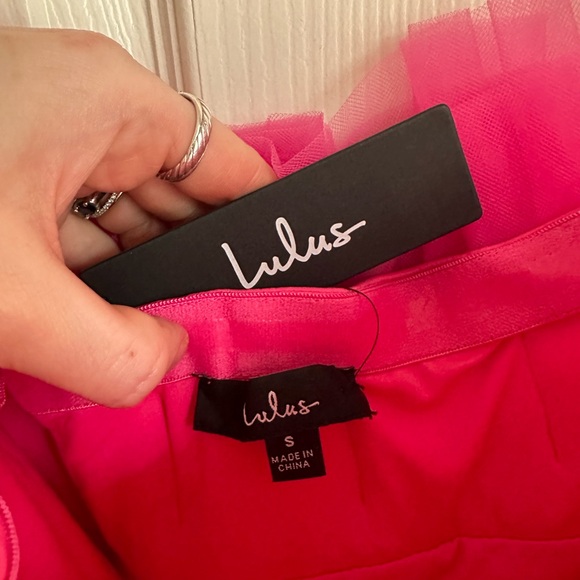Lulu’s Pink Strapless Tulle Mini Dress Women’s Size Small Dress Size 2/4 NEW - Picture 4 of 11